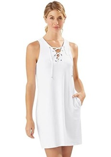 Tommy Bahama Color-Block Lace-Up Spa Dress