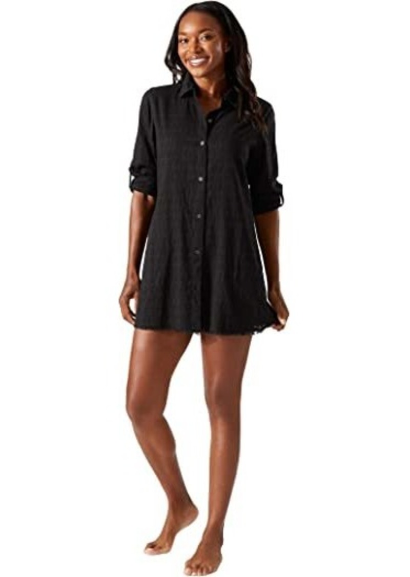 Tommy Bahama Cotton Clip Jacquard Boyfriend Shirt