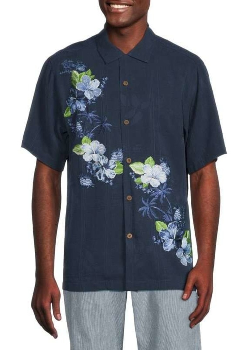 Tommy Bahama Embroidery Silk Shirt