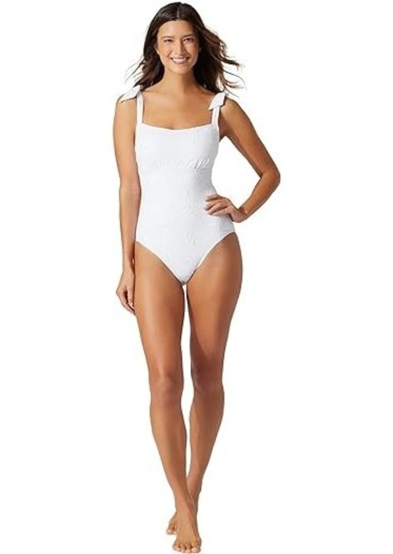 Tommy Bahama Eyelet Hideaway Square Neck One-Piece