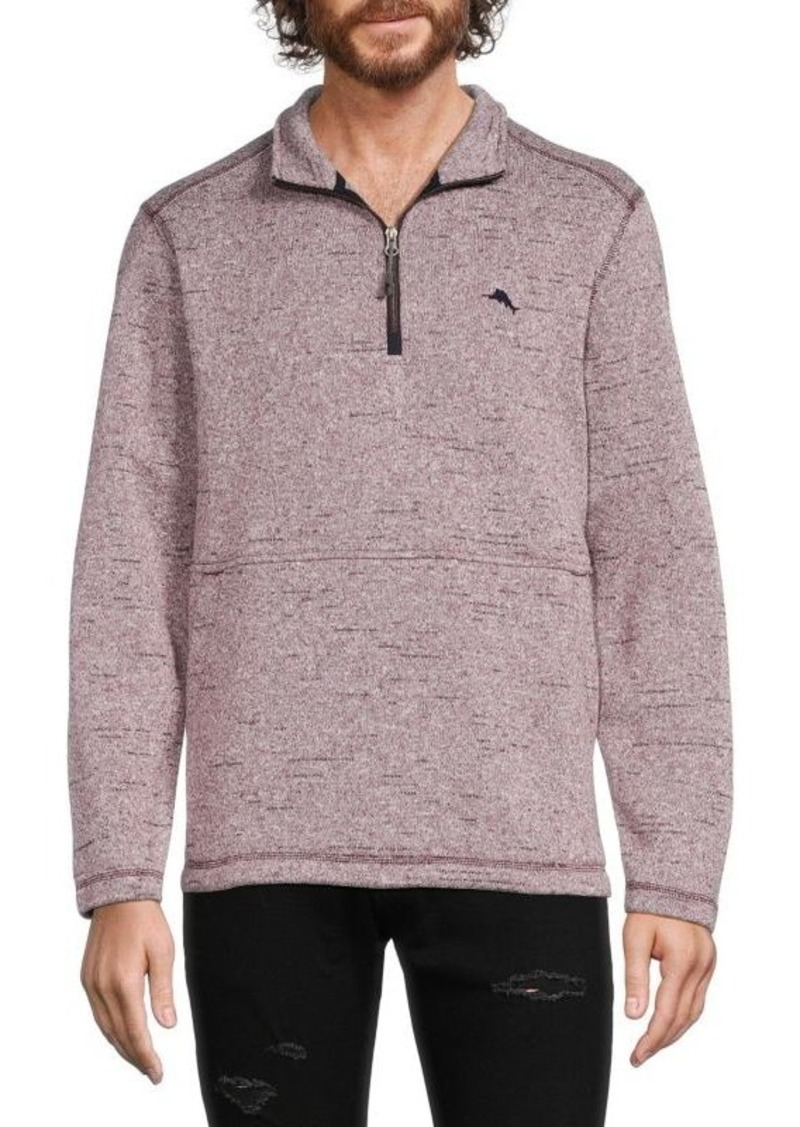 Tommy Bahama Glacier Bay Heathered Quarter Zip Pullover