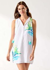 Tommy Bahama Island Cays Seafronds Engineered Split-Neck Dress
