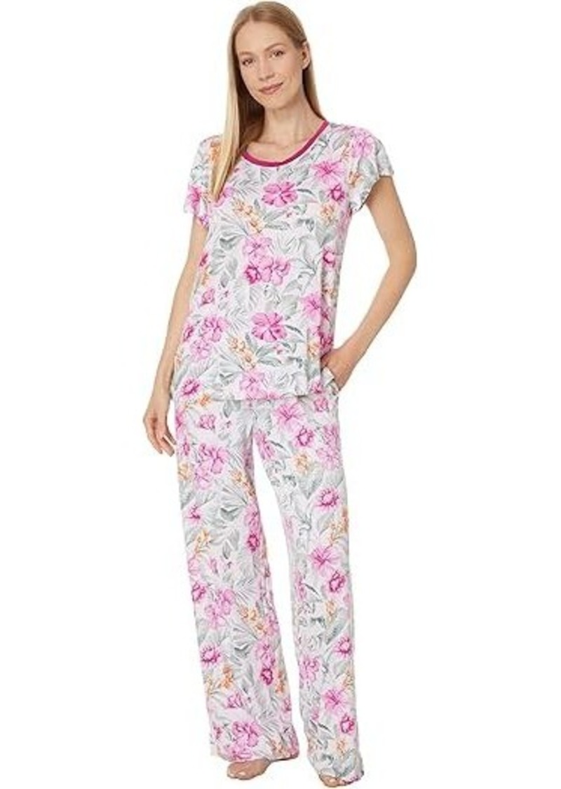 Tommy Bahama Long Pant Short Sleeve Pj Set