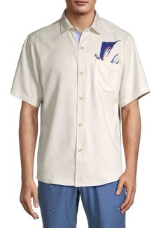 Tommy Bahama Marlin Splash Graphic Silk Blend Shirt