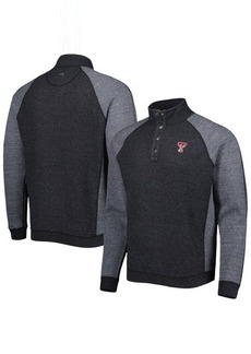 Men's Tommy Bahama Black Texas Tech Red Raiders Sport Scrimmage Snap Mock Neck Raglan Button-Up Jacket at Nordstrom