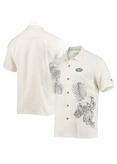 Men's Tommy Bahama Cream New York Jets La Playa Luau Button-Up Camp Shirt at Nordstrom