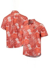 Men's Tommy Bahama Orange Cleveland Browns Coconut Point Playa Floral IslandZone Button-Up Shirt at Nordstrom