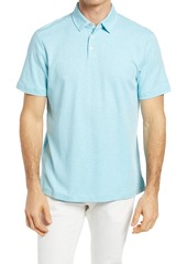 Tommy Bahama Pacific Shore Stripe Short Sleeve Men's Polo in Graceful Sea Hthr at Nordstrom