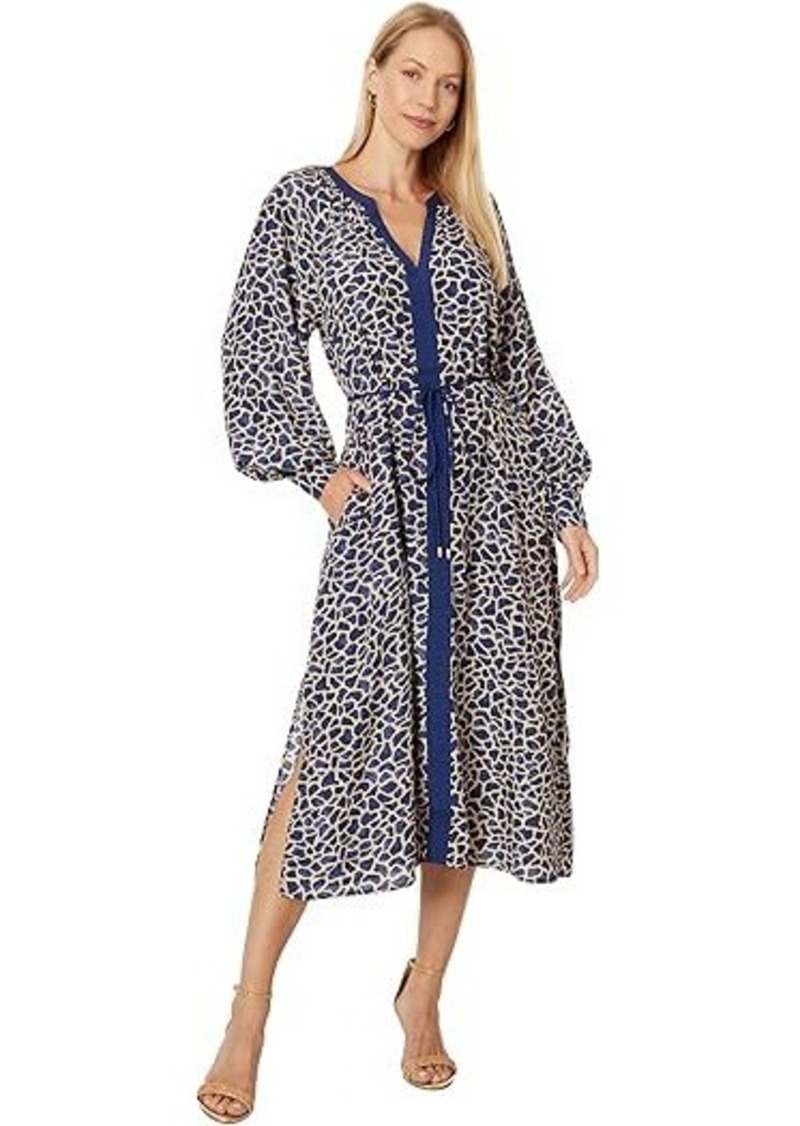 Tommy Bahama Safari Spots Long Sleeve Midi Dress