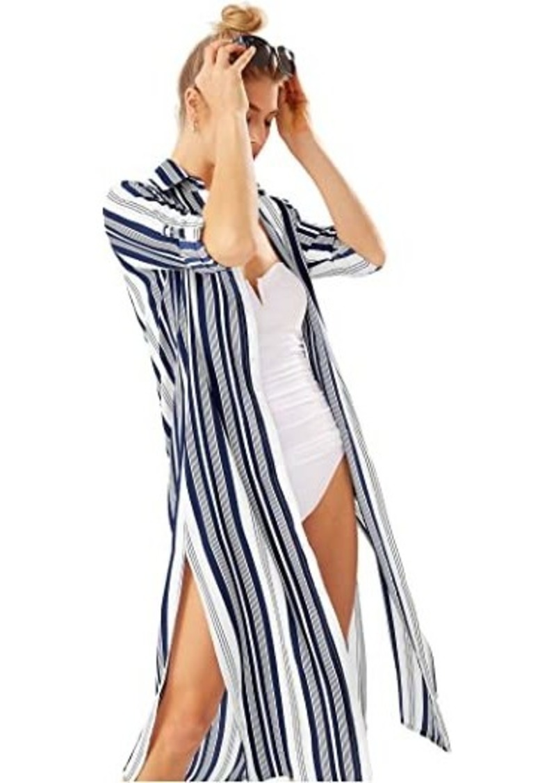 Tommy Bahama Tan Lines Stripes Midi Duster