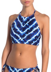 striped high neck bikini top