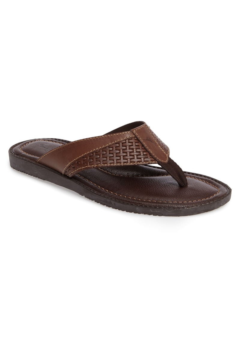 tommy bahama leather flip flops