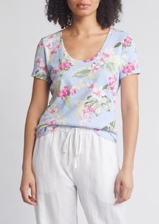 Tommy Bahama Ashby Isles Floral Short Sleeve Cotton Top