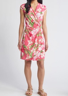 Tommy Bahama Clara Fleur de Lei Wrinkle Resistant Faux Wrap Dress