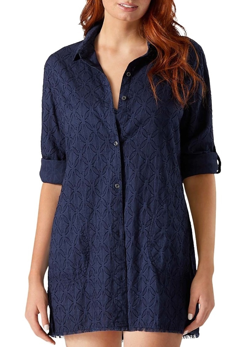 Tommy Bahama Clip Jacquard Shirt Swim Cover Up