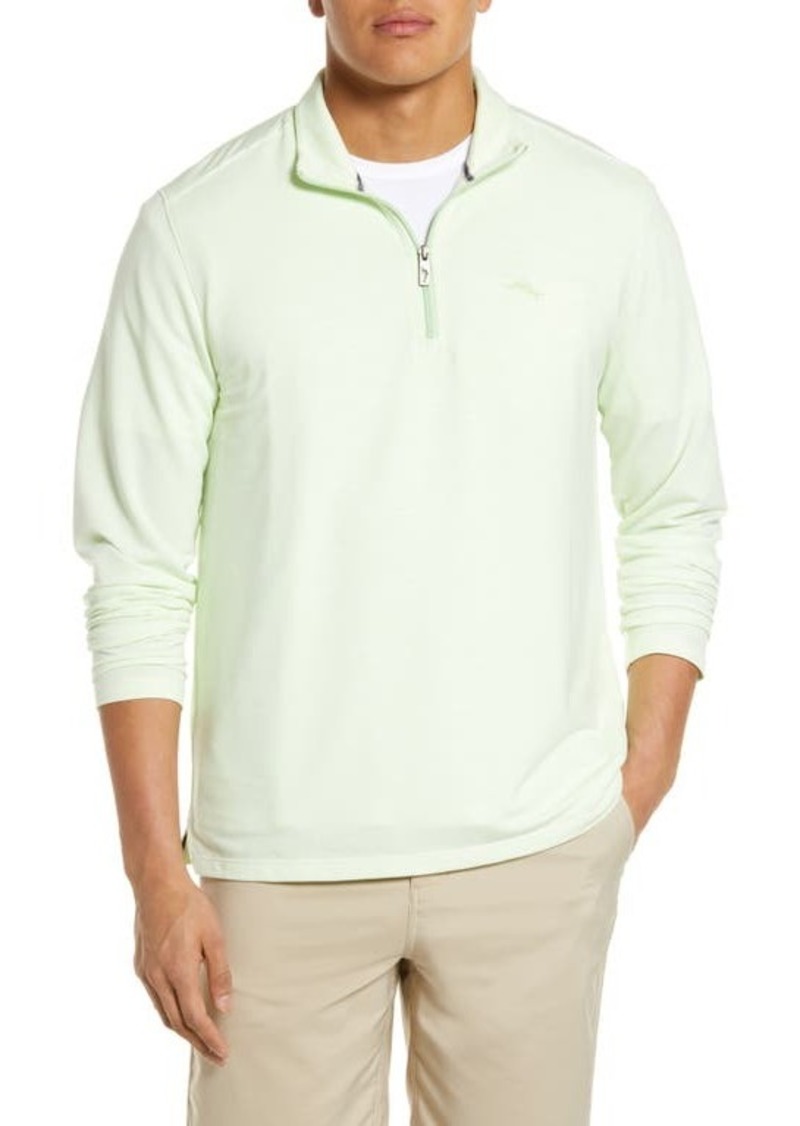 Tommy Bahama Costa Ver Quarter Zip Pullover in Tequila at Nordstrom
