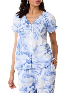 Tommy Bahama Day Break Hibiscus Cotton Button-Up Top