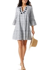 Tommy Bahama Diamond Clip Tiered Cotton Blend Cover-Up Dress
