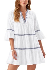 Tommy Bahama Embroidered Tiered Cotton Cover-Up Dress