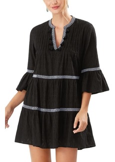Tommy Bahama Embroidered Tiered Cotton Dress