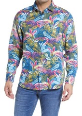 Tommy Bahama Fuego Palms Button-Up Shirt in Blue Allure at Nordstrom