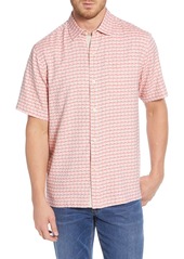 Tommy Bahama Geovanni Geo Classic Fit Silk Camp Shirt in Light Havana at Nordstrom