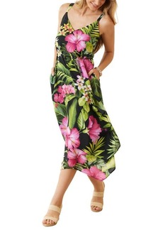 Tommy Bahama Grand Villa Floral Print Handkerchief Hem Dress