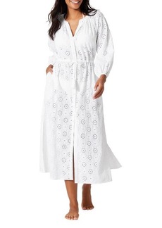 Tommy Bahama Harbour Eyelet Embroidered Cover-Up Dress