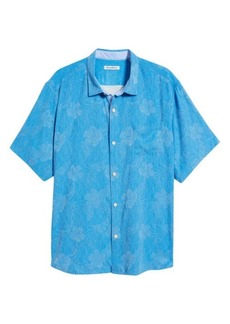 Tommy Bahama Hibiscus Jungle Short Sleeve Silk Jacquard Button-Up Shirt