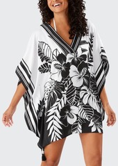 Tommy Bahama Hibiscus-Print V-Neck Coverup Tunic