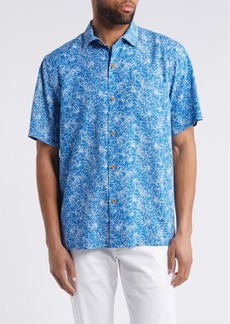 Tommy Bahama High Tide Floral Short Sleeve Silk Button-Up Shirt