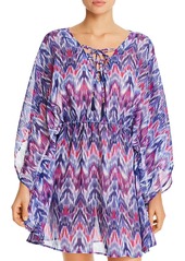 Tommy Bahama Ikat Mirage Lace-Front Tunic Swim Cover-Up