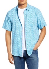 Tommy Bahama Madeira Mosaic Button-Up Shirt in Techno at Nordstrom