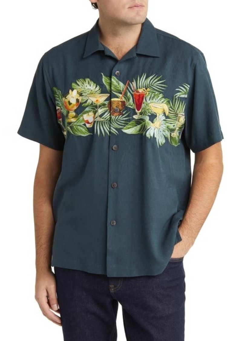 Tommy Bahama Making Spirits Bright Short Sleeve Silk Button-Up Shirt