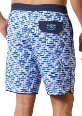 "Tommy Bahama Men's Baja Printed Drawstring 9"" Swim Trunks - Blue Cove"