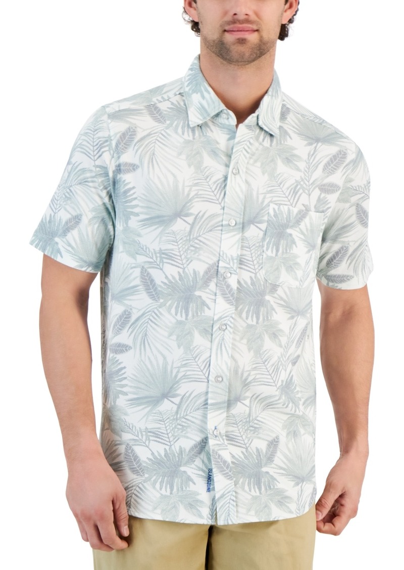 Tommy Bahama Men's San Lucio Fallen Fronds IslandZone Moisture-Wicking Printed Button-Down Shirt - Paradise Green