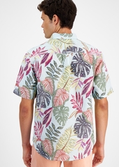 Tommy Bahama Men's Sand Linen Retro Vines Short Sleeve Printed Shirt - Aqua Aloha