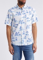 Tommy Bahama Nova Wave Beach Days Short Sleeve Stretch Cotton Button-Up Shirt