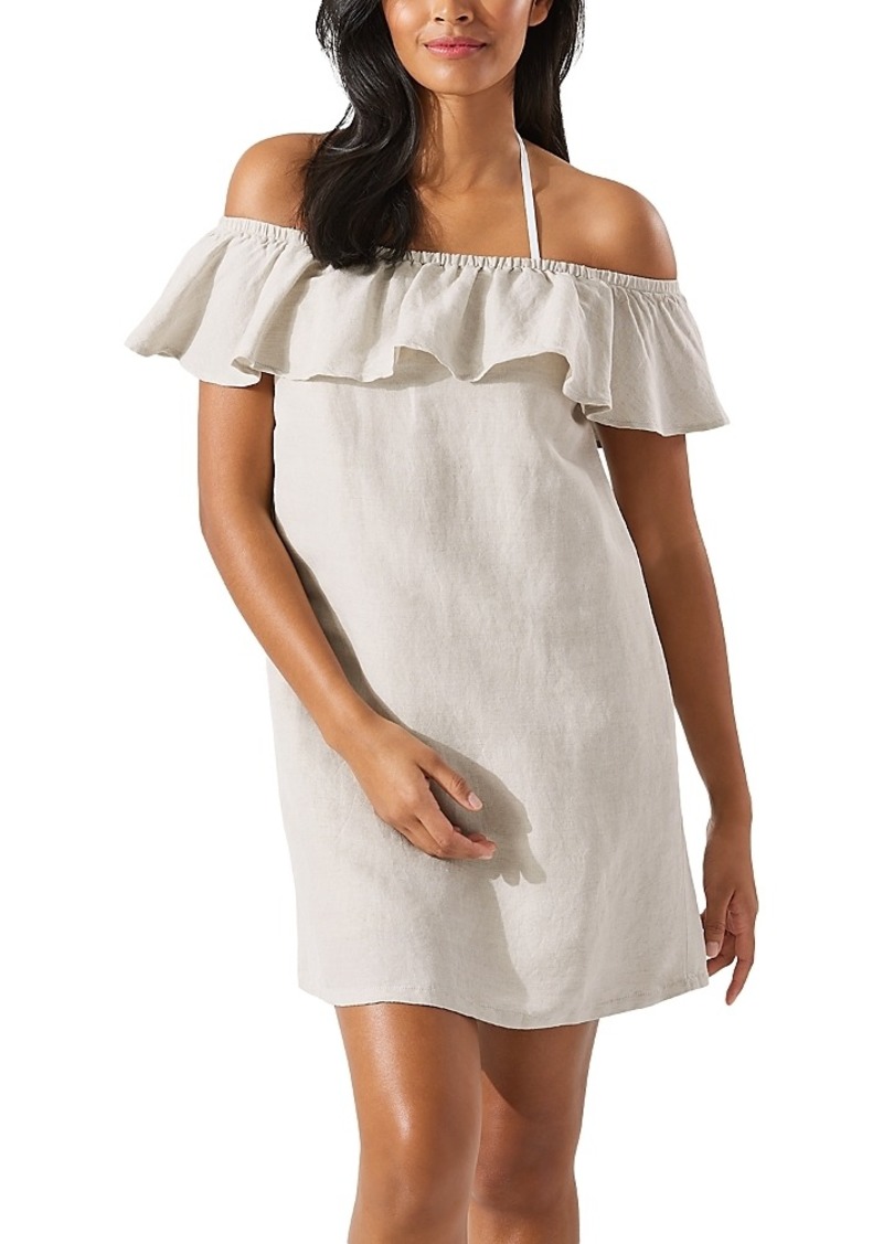Tommy Bahama Off-the-Shoulder Dress Swim Cover-Up