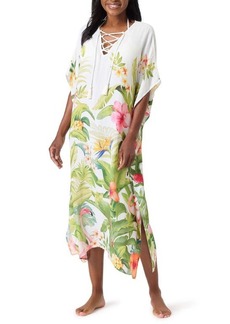 Tommy Bahama Paradise Bird Floral Cover-Up Caftan