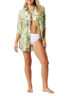 Tommy Bahama Paradise Fronds Cover-Up Boyfriend Shirt
