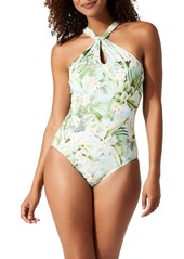 Tommy Bahama Paradise Fronds High Neck One-Piece Swimsuit