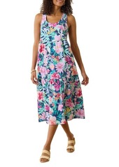 Tommy Bahama Perfectly Paradise Floral Stretch Cotton Midi Dress