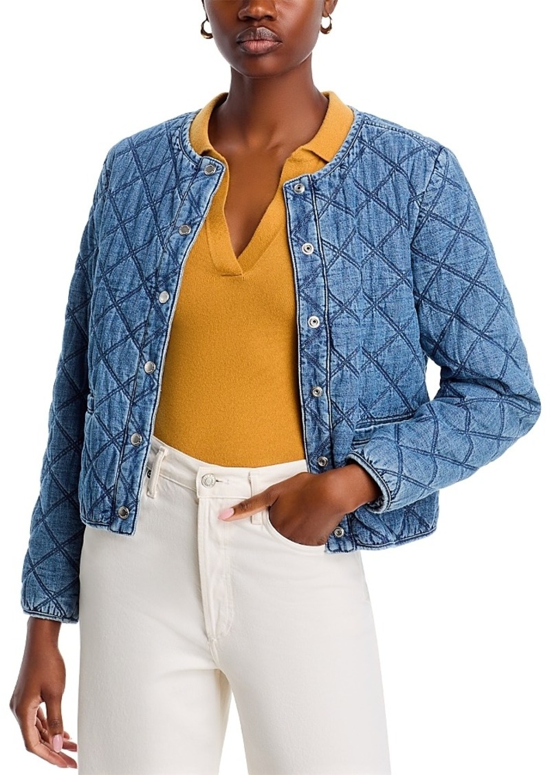 Tommy Bahama Quilted Denim Cropped Jacket