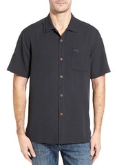 Tommy Bahama Royal Bermuda Standard Fit Silk Blend Camp Shirt in Black at Nordstrom