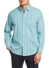 Tommy Bahama Sarasota Stretch Top Deck Plaid IslandZone® Button-Up Shirt in Teal Green at Nordstrom