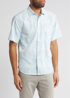 Tommy Bahama Sardinia Stripe Floral Jacquard Short Sleeve Button-Up Shirt