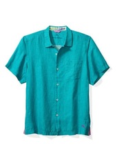 Tommy Bahama Sea Glass Short Sleeve Button-Up Linen Camp Shirt