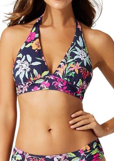 Tommy Bahama Summer Floral Reversible Halter Bikini Top