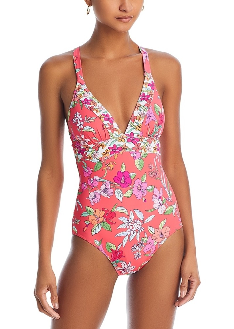 Tommy Bahama Summer Floral Tie Back One Piece Swimsuit